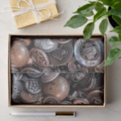 ヴィンテージ裁縫ボタンブラスシルバー金ゴールドピューター 薄葉紙 (ギフト)