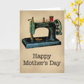 ヴィンテージ裁縫マザーズデイカード カード (黄色い花)