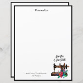 ヴィンテージ裁縫マシンかわいい引用文パーソナライズ (正面/裏面)