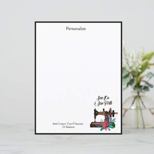 ヴィンテージ裁縫マシンかわいい引用文パーソナライズ (スタンド正面)
