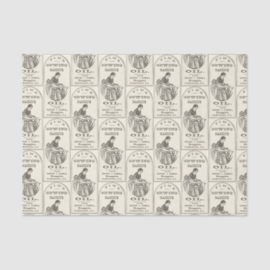 ヴィンテージ裁縫マシンとデクページティッシュペーパー 薄葉紙 (正面)