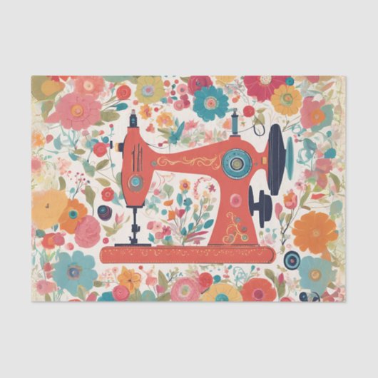 ヴィンテージ裁縫マシンの切り離しティッシュペーパー 薄葉紙 (正面)