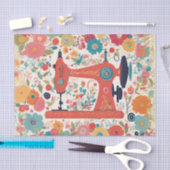 ヴィンテージ裁縫マシンの切り離しティッシュペーパー 薄葉紙 (クラフト)