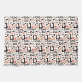 ヴィンテージ裁縫マシンクレフティソーテーマデザイン キッチンタオル (横)