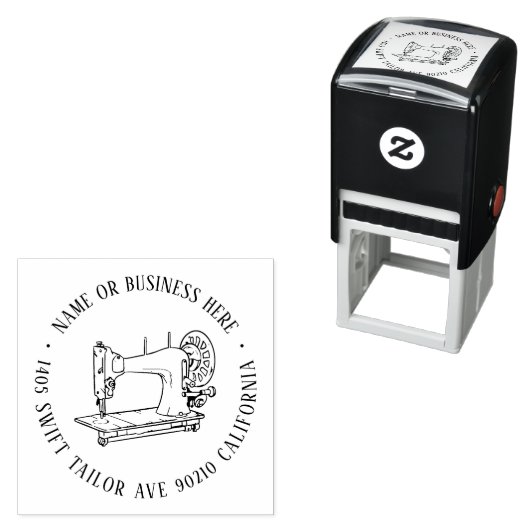 ヴィンテージ裁縫マシンテーラーネーム差出人住所 セルフインキングスタンプ (インサイチュ)