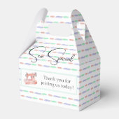 ヴィンテージ裁縫マシンパステルステッチベビーシャワー フェイバーボックス (正面サイド)