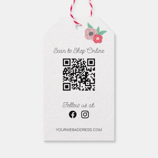 ヴィンテージ裁縫マシンフローラサイズ価格つるラベル ギフトタグ (裏面)