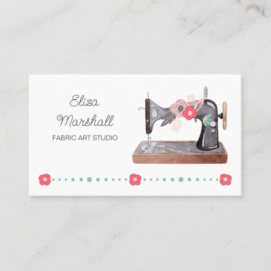 ヴィンテージ裁縫マシンボーホフローラ 名刺 (正面)
