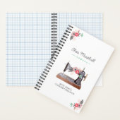 ヴィンテージ裁縫マシンボーホーフローラブーケ ノートブック (内側)