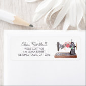 ヴィンテージ裁縫マシンボーホーフローラブーケ ラベル (インサイチュ)