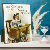 ヴィンテージ裁縫マシン広告（ガール付き） フォトプラーク (側面)