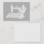 ヴィンテージ裁縫マシン-レトロマシンホワイトグレー 名刺 (正面/裏面)