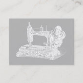 ヴィンテージ裁縫マシン-レトロマシンホワイトグレー 名刺 (正面)