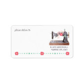 ヴィンテージ裁縫マシンBohoフローラブーケメール ラベル (正面)