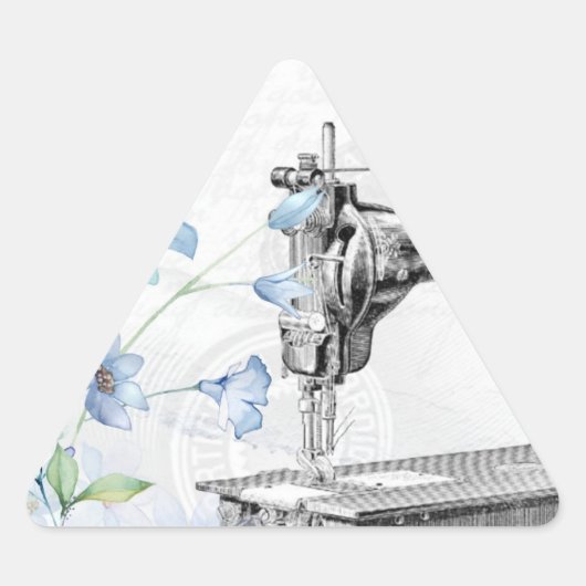 ヴィンテージ裁縫ミシン 三角形シール (正面)