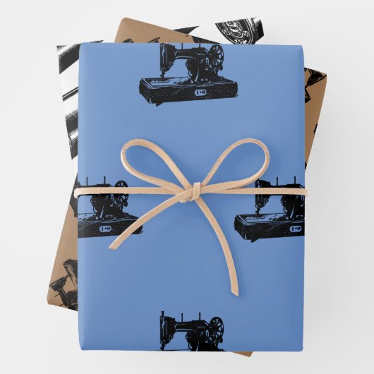 ヴィンテージ裁縫ラッピング紙フラットシートセット3 ラッピングペーパーシート (インサイチュ)