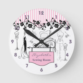 ヴィンテージ裁縫ルームクロック ラウンド壁時計
