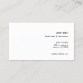 ヴィンテージ裁縫仕立て 名刺 (裏面)