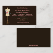 ヴィンテージ裁縫型枠（花とスタンド） 名刺 (正面/裏面)