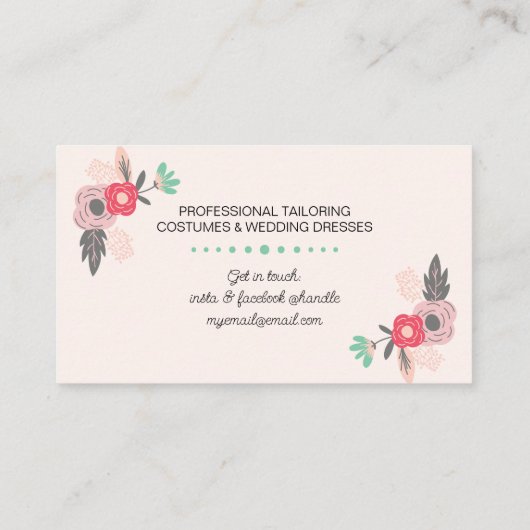 ヴィンテージ裁縫機とQRコードボホフローラ 名刺 (裏面)