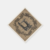 ヴィンテージ裁縫機のラップ スタンダードカクテルナプキン (角)