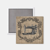 ヴィンテージ裁縫機のラップ マグネット (正面/裏面)