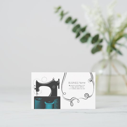ヴィンテージ裁縫機の名刺 名刺 (スタンド正面)
