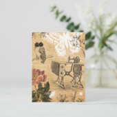 ヴィンテージ裁縫機はがき ポストカード (スタンド正面)