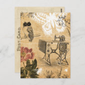 ヴィンテージ裁縫機はがき ポストカード (正面/裏面)