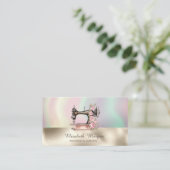 ヴィンテージ裁縫機カラフル金ゴールド 名刺 (スタンド正面)