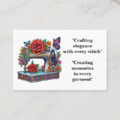 ヴィンテージ裁縫機バラ衣料変造 名刺 (裏面)