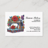 ヴィンテージ裁縫機バラ衣料変造 名刺 (正面)