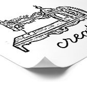 ヴィンテージ裁縫機プリント ポスター (角)