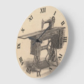 ヴィンテージ裁縫機時計 ラージ壁時計 (傾斜)