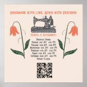 ヴィンテージ裁縫機械のシームレス ポスター (正面)