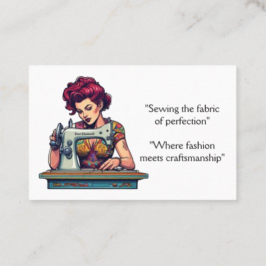 ヴィンテージ裁縫機械の適合化 名刺 (裏面)