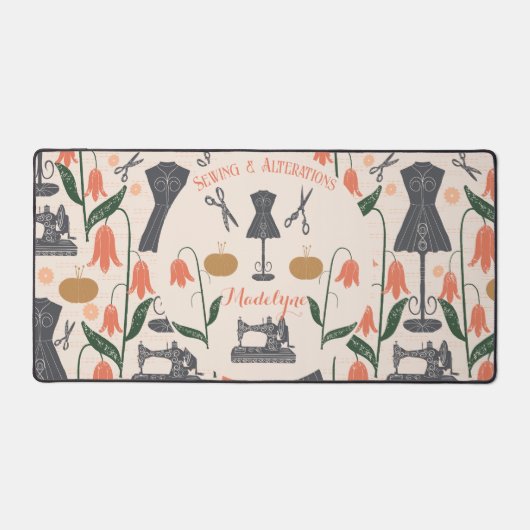 ヴィンテージ裁縫機械シーストレス調整器 デスクマット (正面)