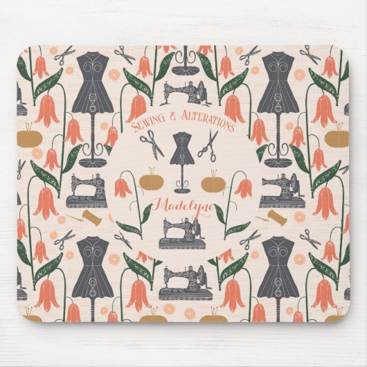 ヴィンテージ裁縫機械シーストレス調整器 マウスパッド (正面)