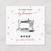 ヴィンテージ裁縫機械シーマスソーシャルメディア スクエア名刺 (正面)