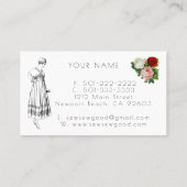 ヴィンテージ裁縫機械シーメストレスビジネスカード 名刺 (裏面)