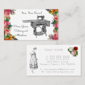 ヴィンテージ裁縫機械シーメストレスビジネスカード 名刺 (正面/裏面)