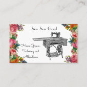 ヴィンテージ裁縫機械シーメストレスビジネスカード 名刺 (正面)