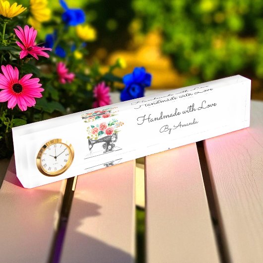 ヴィンテージ裁縫機械テーラーシーストレス デスクネームプレート