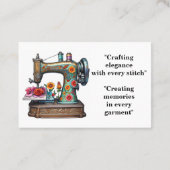 ヴィンテージ裁縫機械バラ衣料変造Bu 名刺 (裏面)