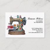 ヴィンテージ裁縫機械バラ衣料変造Bu 名刺 (正面)