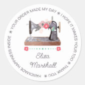 ヴィンテージ裁縫機械ボーホフローラ手作り ラウンドシール (正面)