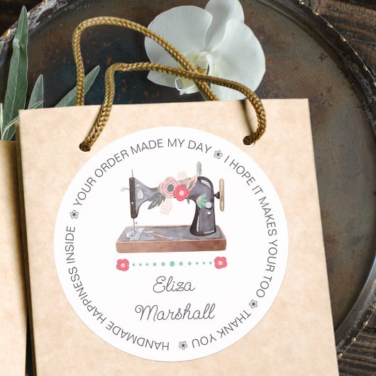 ヴィンテージ裁縫機械ボーホフローラ手作り ラウンドシール