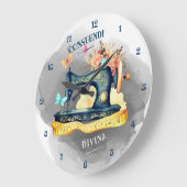 ヴィンテージ裁縫機械ラテン裁縫は神である ラージ壁時計 (傾斜)