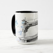 ヴィンテージ裁縫機械縫針ラテマグ マグカップ (正面左)