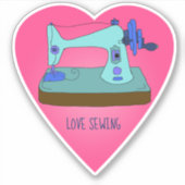 ヴィンテージ裁縫機械、愛裁縫パーソナライズされた、 シール (正面)